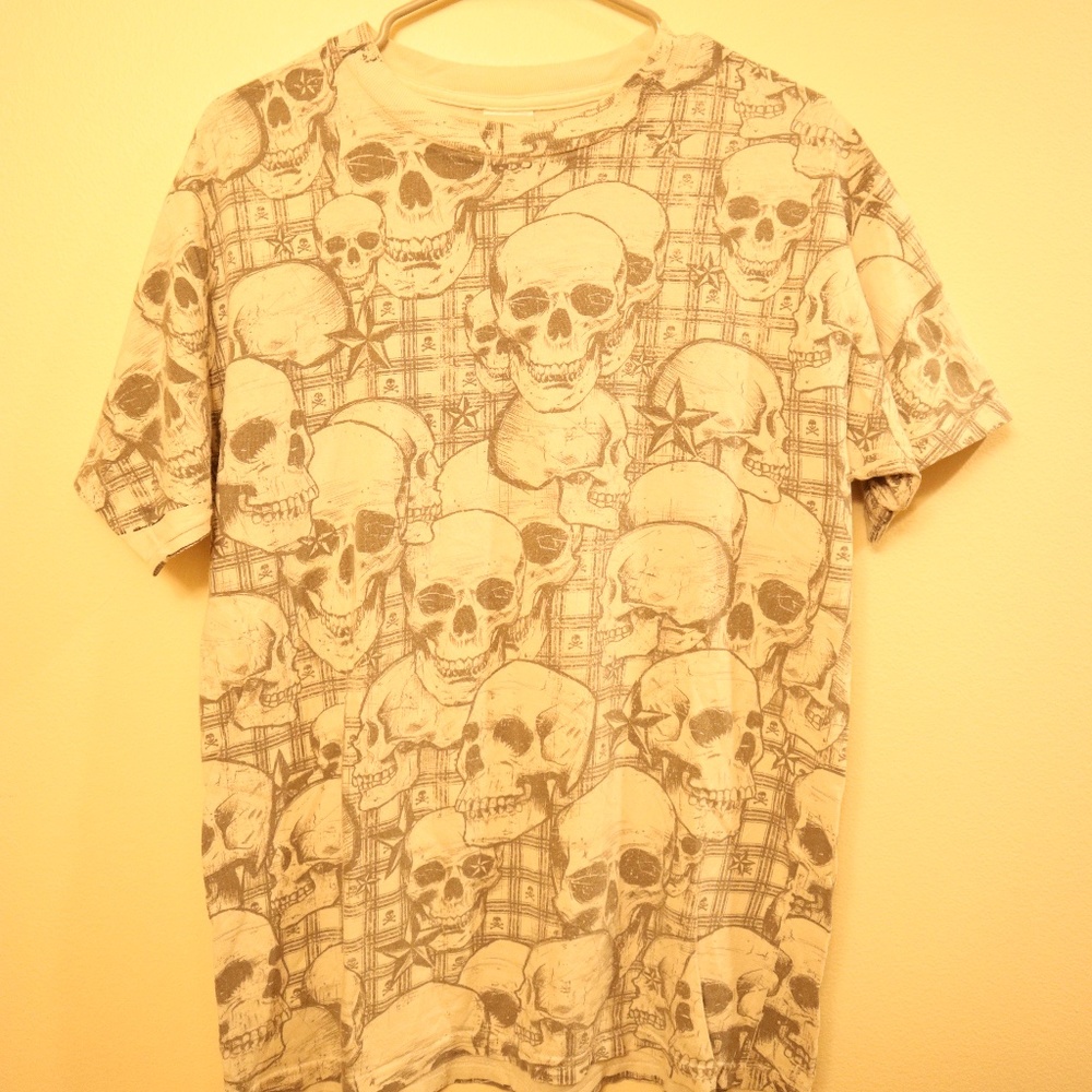 White Skull Medium Tee - $25